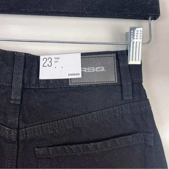 NEW RSQ Black Distressed High Rise Baggy Jeans Straight Leg Women's Size 23 - Picture 9 of 10